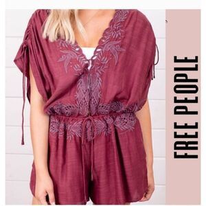 Free People Weila Romper Pomegranate XS NWOT